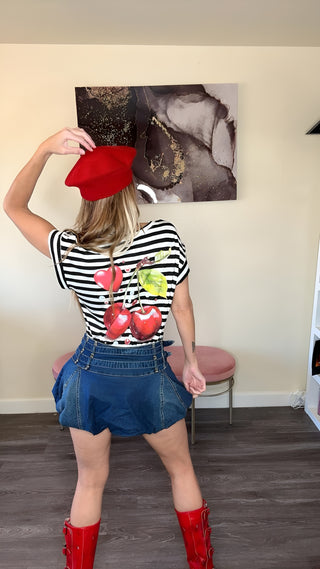 Falda pantalón vaquera con globo de Alexa