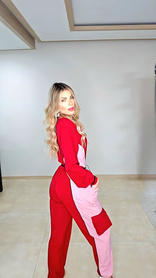 Rubi & pink caego jumpsuit