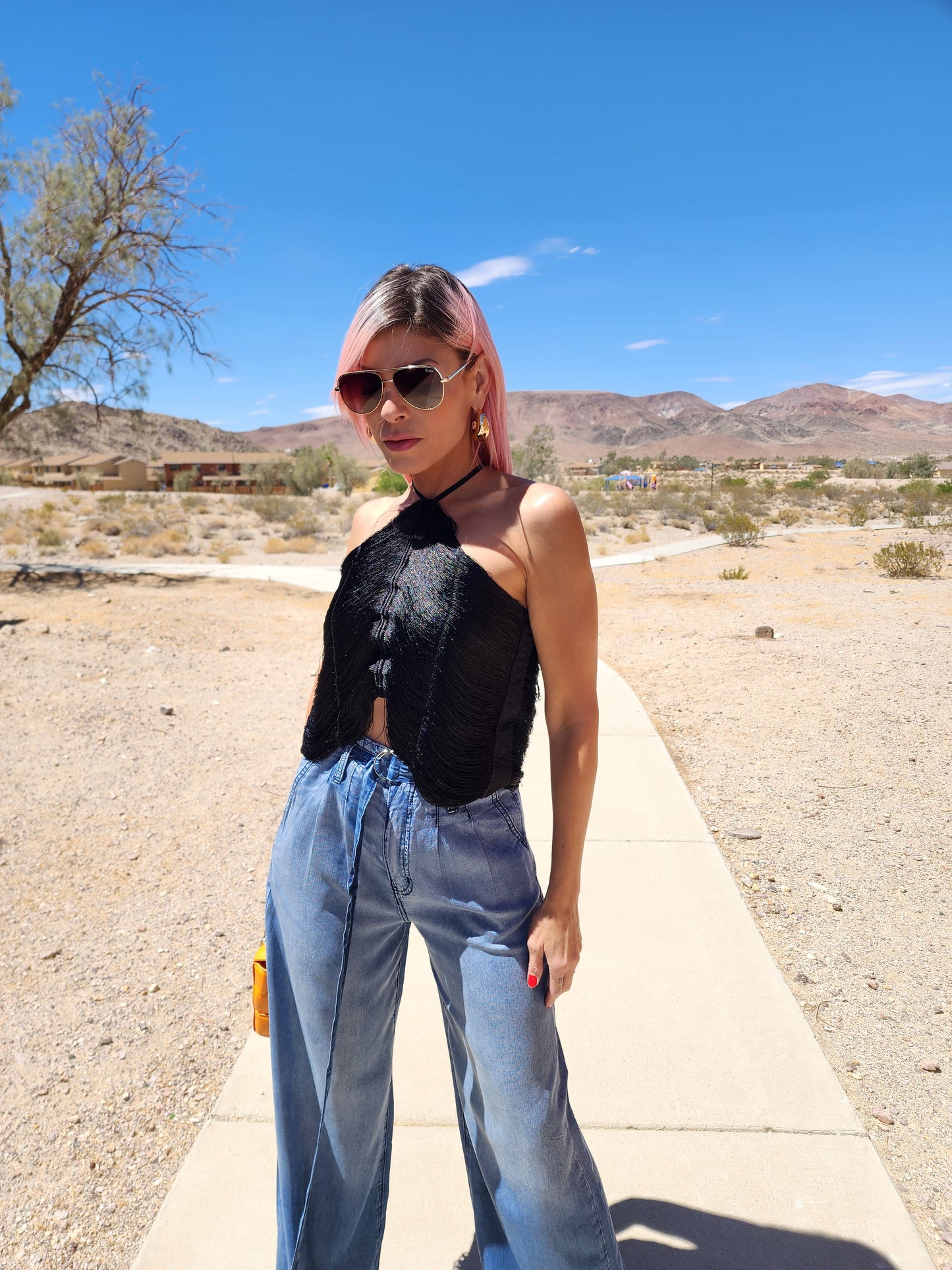 Get over me fringe top