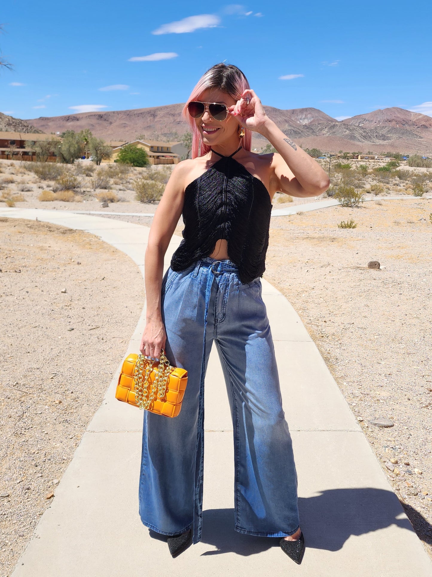 Get over me fringe top