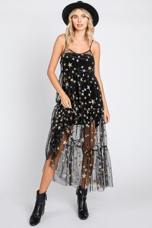 Vestido transparente con estrellas mágicas