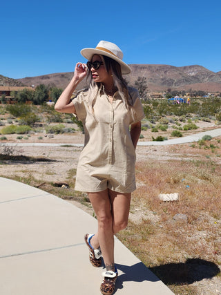 Cream latte romper