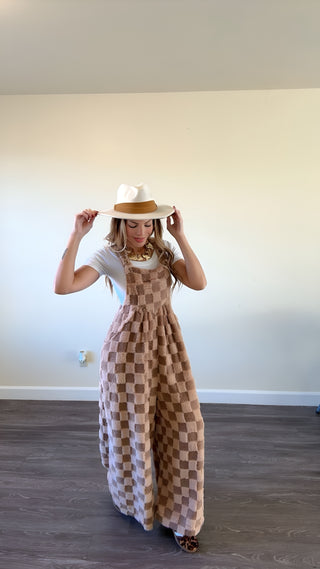 Checkers comfy overall jumpsuit