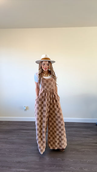 Checkers comfy overall jumpsuit