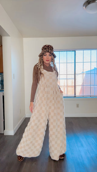 Checkers comfy overall jumpsuit