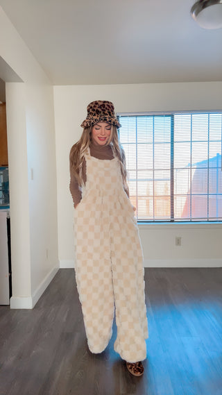 Checkers comfy overall jumpsuit