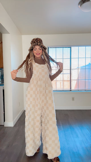 Checkers comfy overall jumpsuit