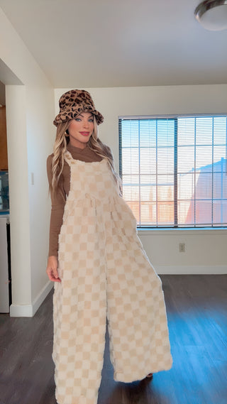 Checkers comfy overall jumpsuit