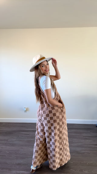 Checkers comfy overall jumpsuit