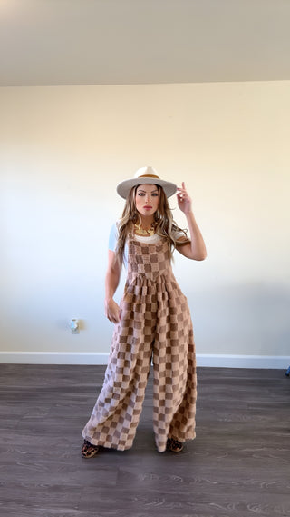 Checkers comfy overall jumpsuit