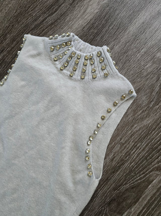 Top de cuello alto gris