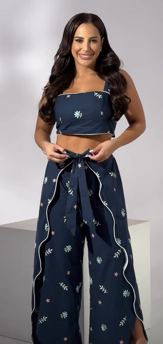 Navy garden pants set
