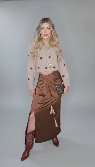 Beige Heart sweater top