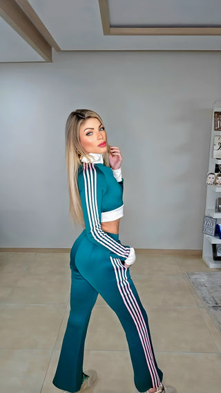 Girly track green pants set