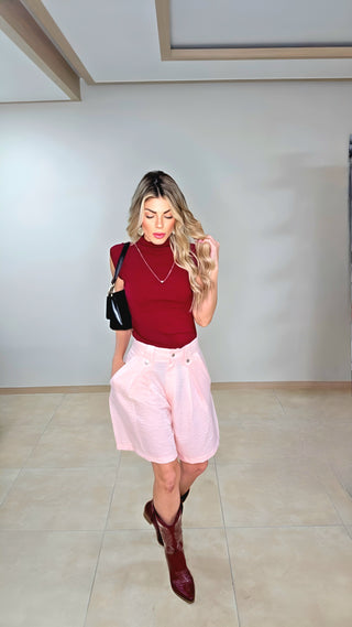 Wine high neck top