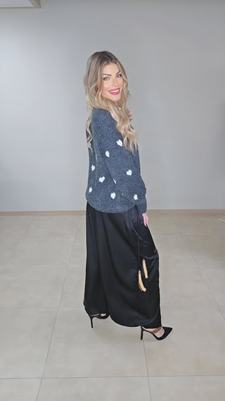 Gray Hearts sweater top