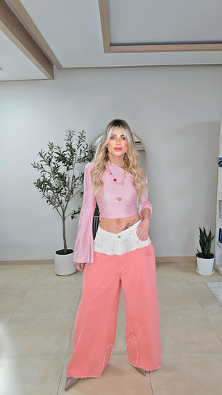 Coral Beige palazzo pants