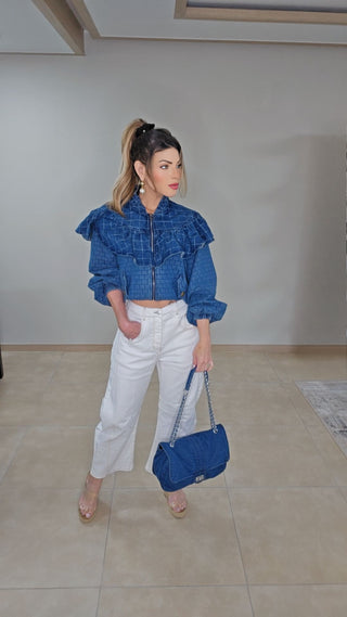 Ballerina Denim top bomber jacket