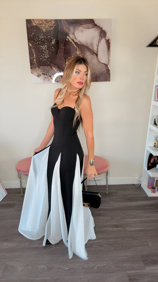 Vestido largo negro de ensueño