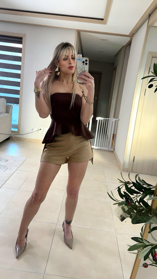 Cow fringe shorts pants