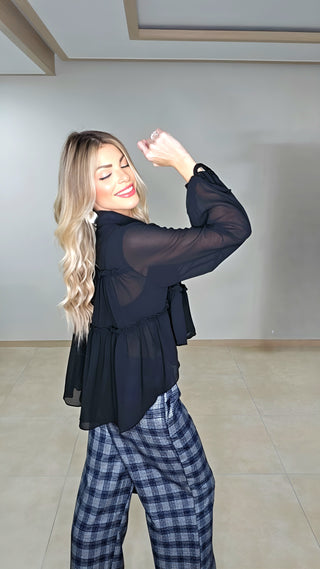 Siren Black Boho top