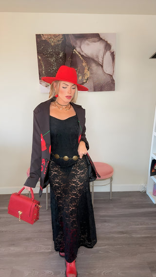 Cherries cocktail blazer top