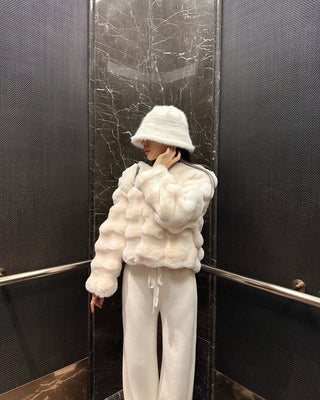Cloud white fur jacket