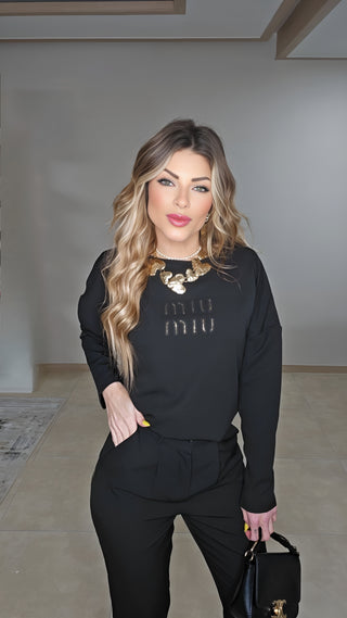 My office look Black pants set