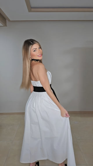 Vestido blanco Midnight Bloom