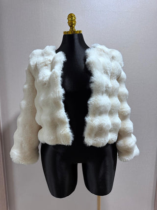 Cloud white fur jacket