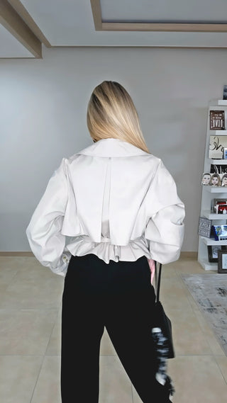 Fall crop trench coat