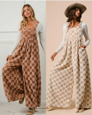 Checkers comfy overall jumpsuit