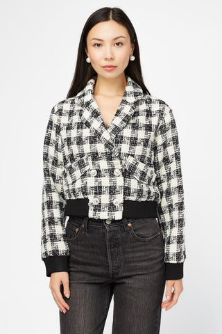 Blazer con estampado de pata de gallo de Gangnam