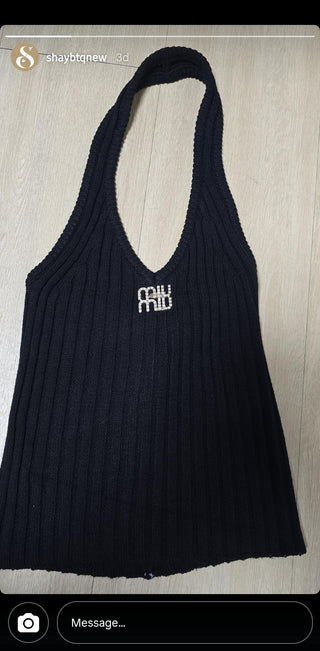 Casey knit halter tank top
