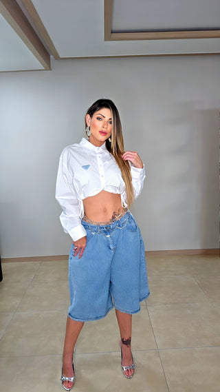 Light blue denim Jorts