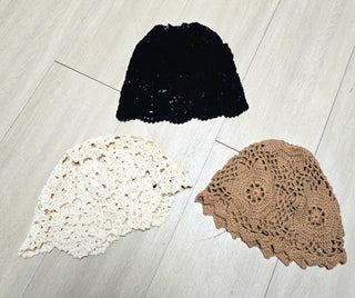 Boho crochet bonnet hat