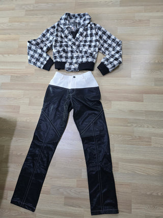 Blazer con estampado de pata de gallo de Gangnam