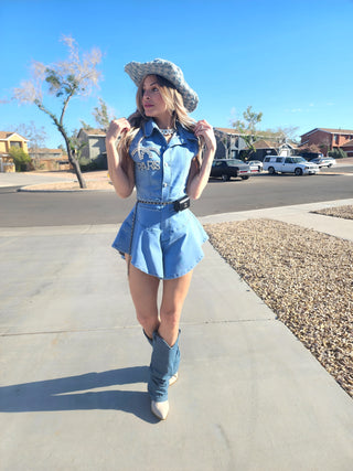 Magnificent denim romper