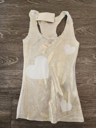 Heart metallic tank top