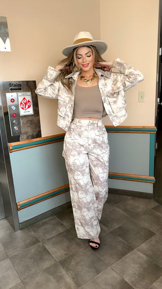 Conjunto de chaqueta de mármol Mochi
