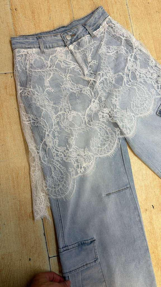 Lace Denim pants