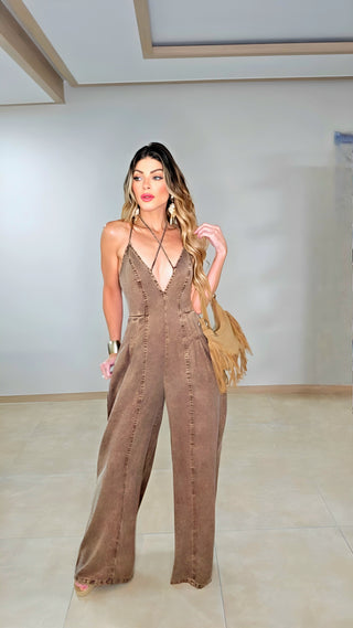 Hazelnut drop jumpsuit