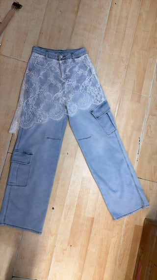 Lace Denim pants