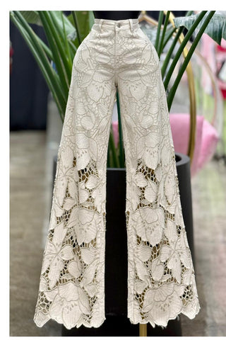 Heat check Flower lazer cut pants