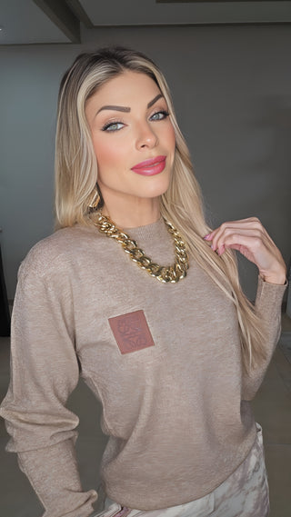 Mocha sweater knit top