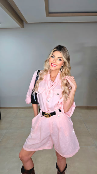 Baby pink Bermuda set