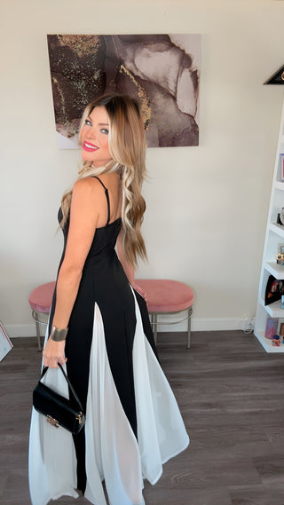 Vestido largo negro de ensueño