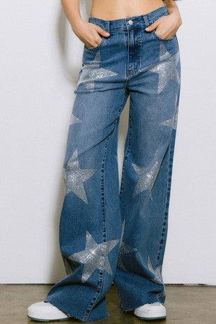 Bling Star High Waist Jeans